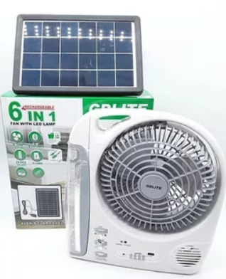VENTILADOR LAMPARA + PANEL SOLAR  GD-802